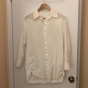 Oversized white poplin shirt, Mango, size 4